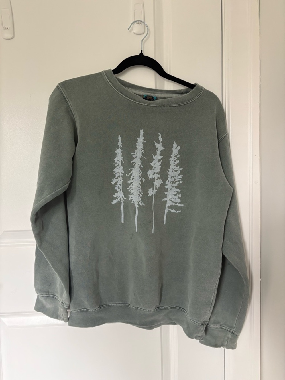 Women’s Green Graphic Crewneck Sweatshirt - Forest Print